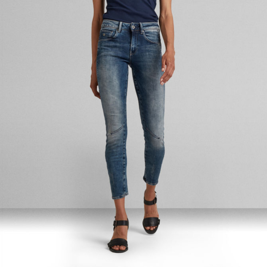 STAR RAW ARC 3D MID WAIST SKINNY JEANS 