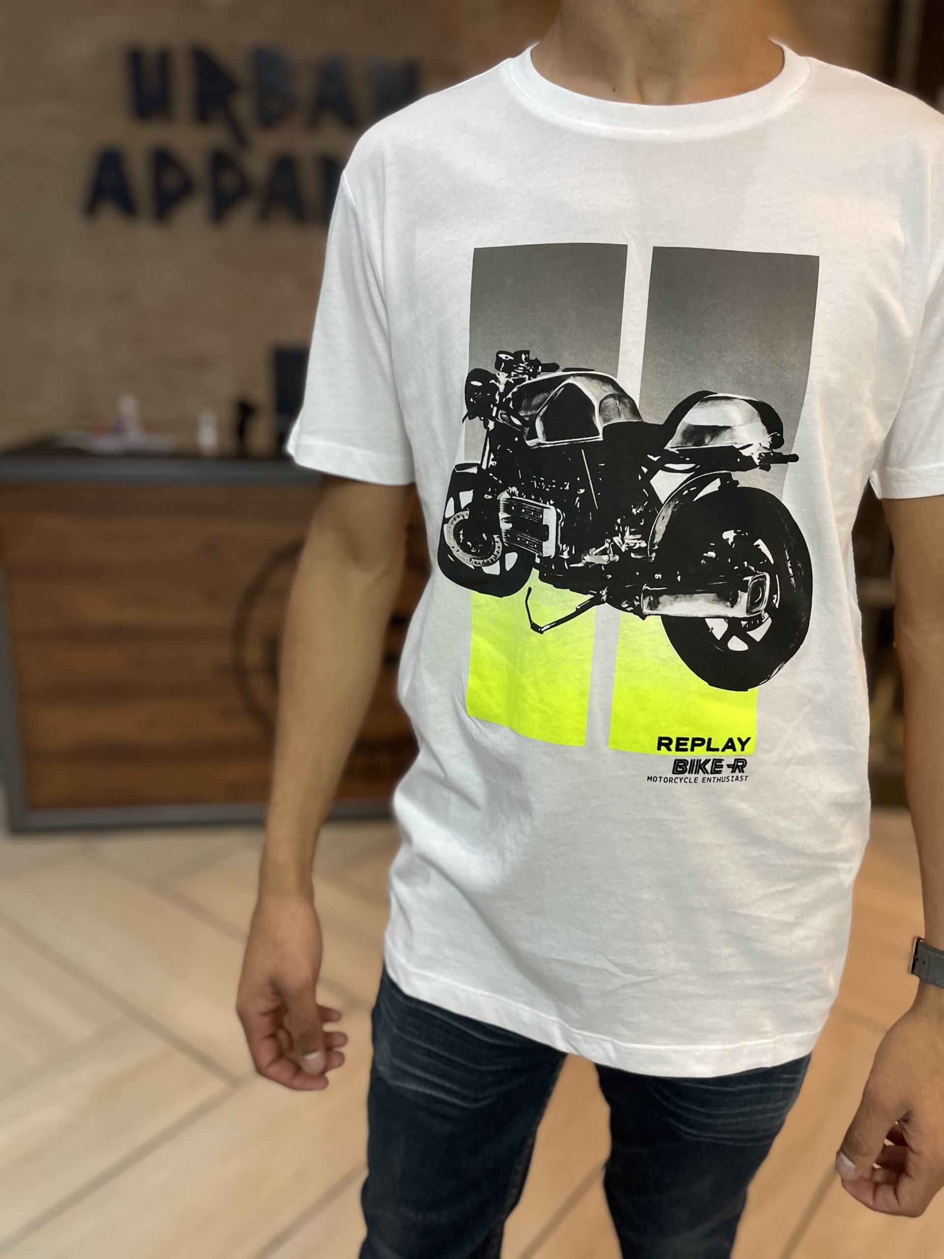 REPLAY WHITE BIKER TEE M3432 – SR Urban Apparel