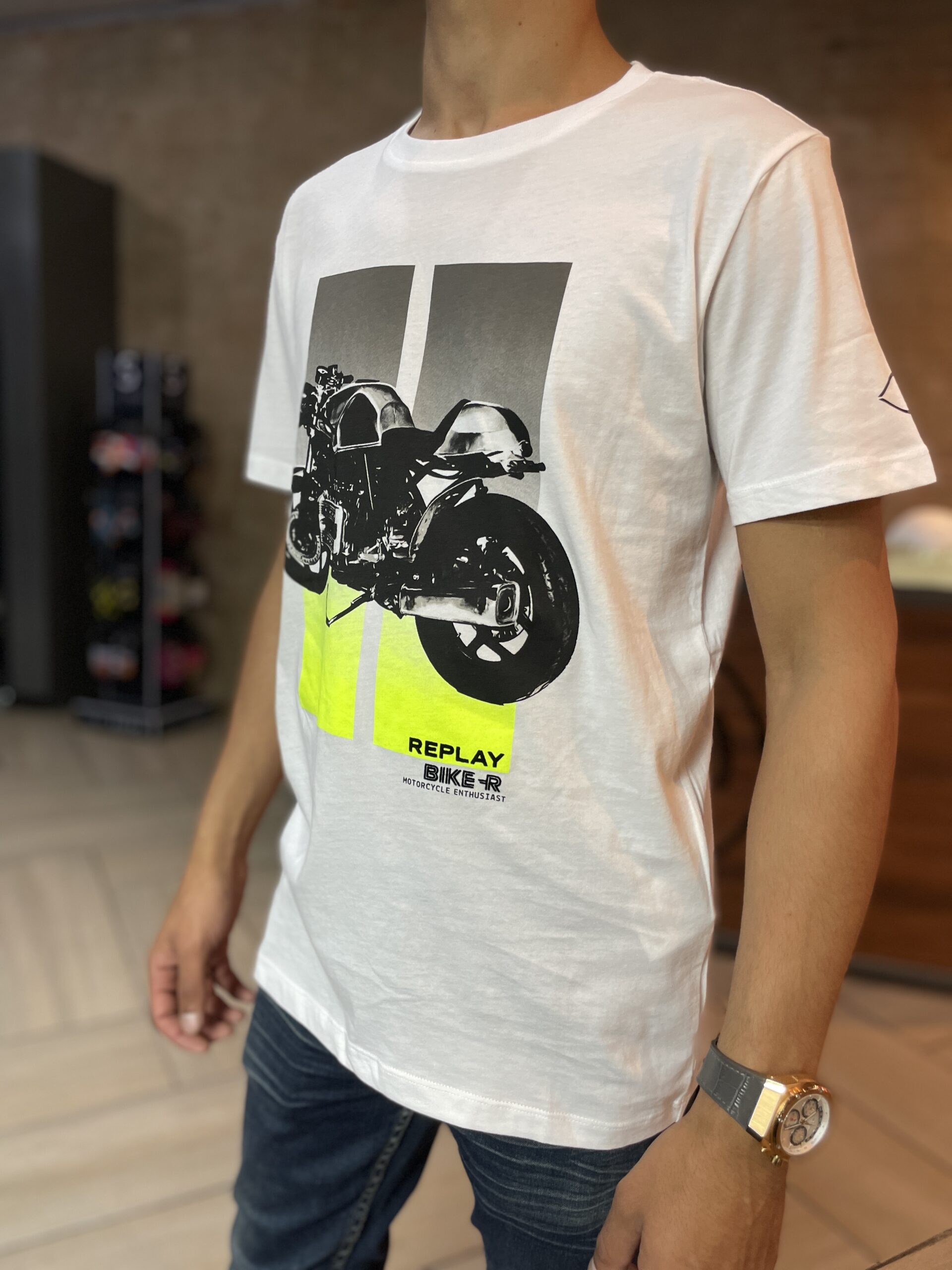 REPLAY WHITE BIKER TEE M3432 – SR Urban Apparel